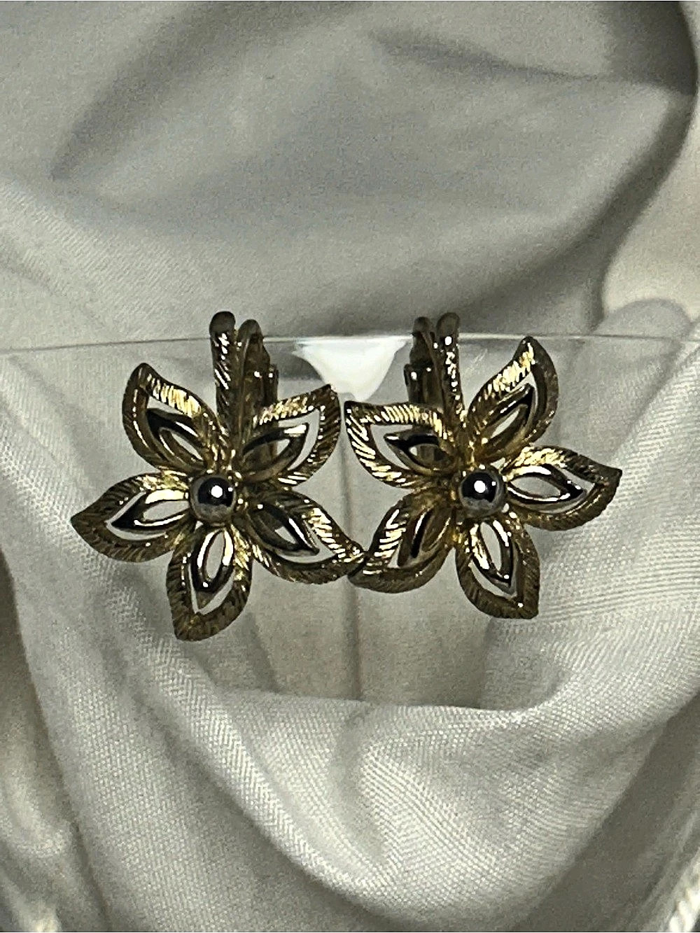Kramer Floral Clip-On Earrings in Goldtone